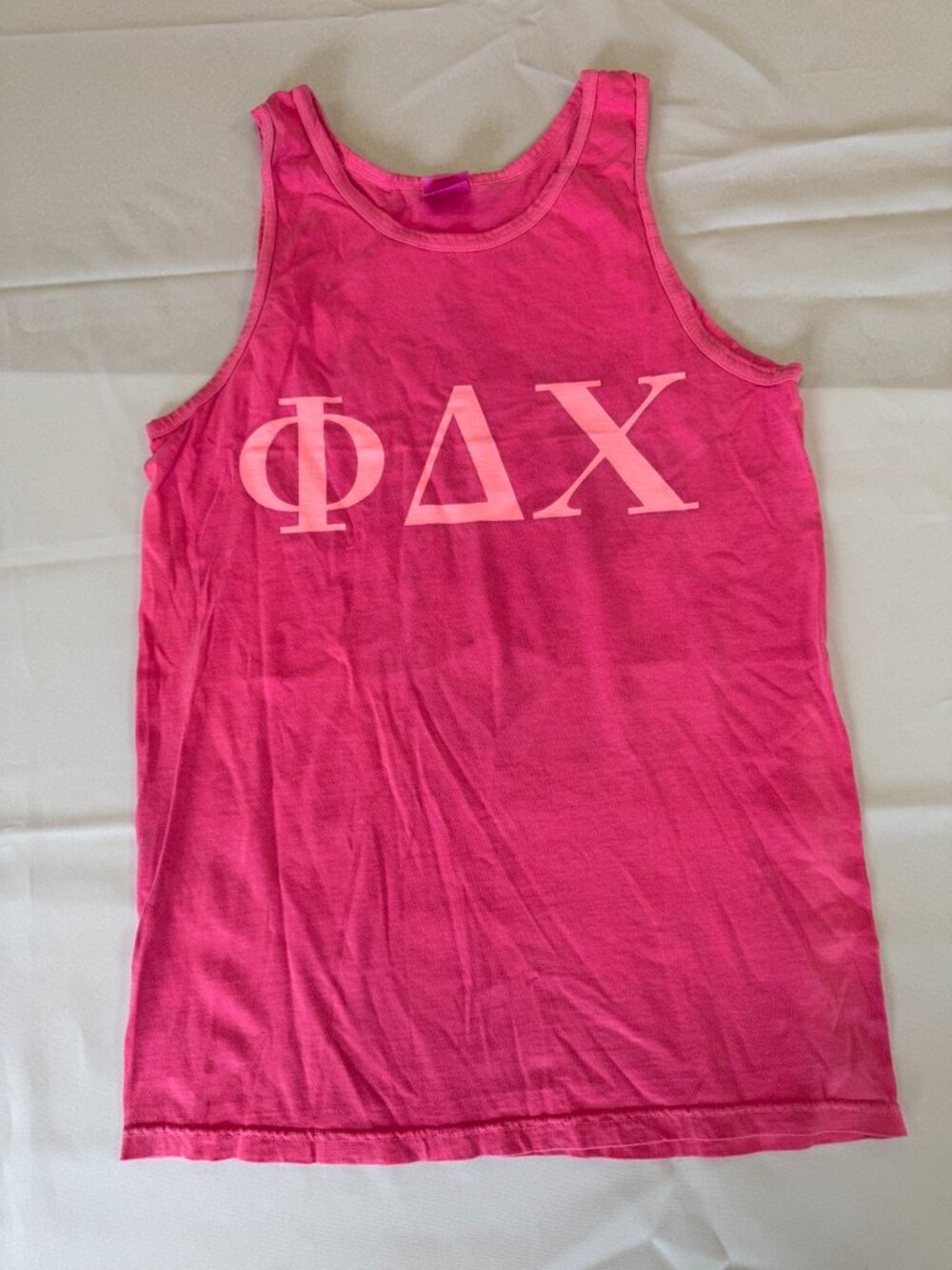 Phi Delta Chi Pharmacy Co-ed Fraternity Tank Pink Size S